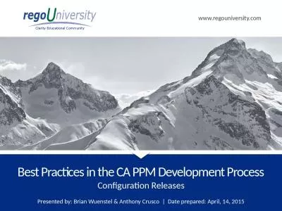 Configuration Releases Best Practices in the CA PPM Development Process