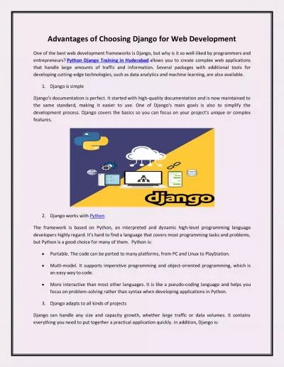 Advantages of Choosing Django for Web Development