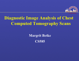 Diagnostic Image Analysis of Chest Computed Tomography Scans