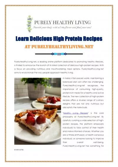 Learn Delicious High Protein Recipes